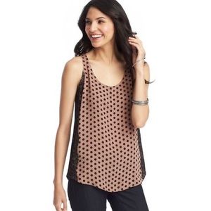 LOFT Lace Polka Dot Petite Sleeveless Blouse